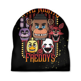 Шапка 3D с принтом Five Nights At Freddy`s в Тюмени, 100% полиэстер | универсальный размер, печать по всей поверхности изделия | five nights at freddys | fnaf | freddy | игры | медведь | мишка | фнаф | фредди