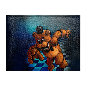 Обложка для студенческого билета с принтом Five Nights At Freddy`s в Тюмени, натуральная кожа | Размер: 11*8 см; Печать на всей внешней стороне | Тематика изображения на принте: five nights at freddys | fnaf | freddy | игры | медведь | мишка | фнаф | фредди