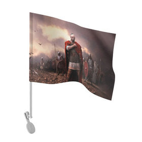 Флаг для автомобиля с принтом Князь Святослав Игоревич в Тюмени, 100% полиэстер | Размер: 30*21 см | русь