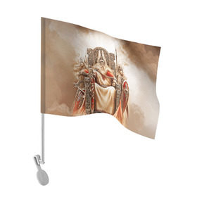 Флаг для автомобиля с принтом Вальгалла в Тюмени, 100% полиэстер | Размер: 30*21 см | вальгалла | валькирии | викинги | норвегия | один | рай | язычество
