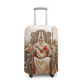 Чехол для чемодана 3D с принтом Вальгалла в Тюмени, 86% полиэфир, 14% спандекс | двустороннее нанесение принта, прорези для ручек и колес | вальгалла | валькирии | викинги | норвегия | один | рай | язычество