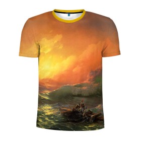 Мужская футболка 3D спортивная с принтом Айвазовский - 9 Вал в Тюмени, 100% полиэстер с улучшенными характеристиками | приталенный силуэт, круглая горловина, широкие плечи, сужается к линии бедра | 9 вал | айвазовский | вал | девятый | картина | море | пейзаж | феодосия | художник | черное | шторм