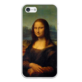 Чехол для Apple iPhone 5/5S силиконовый с принтом Леонардо да Винчи - Мона Лиза в Тюмени, Силикон | Область печати: задняя сторона чехла, без боковых панелей | Тематика изображения на принте: картина | леонардо да винчи | лиза | мона | мона лиза | художник