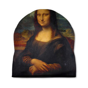 Шапка 3D с принтом Леонардо да Винчи - Мона Лиза в Тюмени, 100% полиэстер | универсальный размер, печать по всей поверхности изделия | картина | леонардо да винчи | лиза | мона | мона лиза | художник