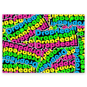 Поздравительная открытка с принтом Drop Dead в Тюмени, 100% бумага | плотность бумаги 280 г/м2, матовая, на обратной стороне линовка и место для марки
 | Тематика изображения на принте: drop dead