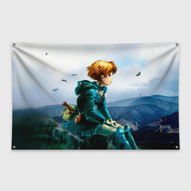 Флаг-баннер с принтом Навсикая из долины ветров в Тюмени, 100% полиэстер | размер 67 х 109 см, плотность ткани — 95 г/м2; по краям флага есть четыре люверса для крепления | миядзаки | навсикая | хаяо