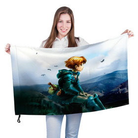 Флаг 3D с принтом Навсикая из долины ветров в Тюмени, 100% полиэстер | плотность ткани — 95 г/м2, размер — 67 х 109 см. Принт наносится с одной стороны | миядзаки | навсикая | хаяо