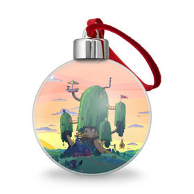 Ёлочный шар с принтом Adventure Time в Тюмени, Пластик | Диаметр: 77 мм | adventure time | время приключений | пейзаж