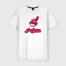 Мужская футболка премиум с принтом Cleveland Indians в Тюмени, 92% хлопок, 8% лайкра | приталенный силуэт, круглый вырез ворота, длина до линии бедра, короткий рукав | 
