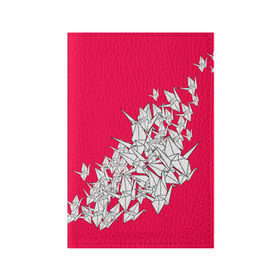 Обложка для паспорта матовая кожа с принтом 1000 Cranes в Тюмени, натуральная матовая кожа | размер 19,3 х 13,7 см; прозрачные пластиковые крепления | 1000 cranes | cranes | paper | бумага | бумажные | журавли | журавлики | оригами