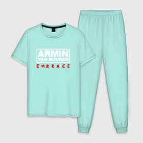 Мужская пижама хлопок с принтом Armin van Buuren Embrace в Тюмени, 100% хлопок | брюки и футболка прямого кроя, без карманов, на брюках мягкая резинка на поясе и по низу штанин
 | armin van buuren | embrace | trance | только для личный витринarmin