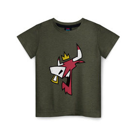 Детская футболка хлопок с принтом Chicago Bulls (crown) в Тюмени, 100% хлопок | круглый вырез горловины, полуприлегающий силуэт, длина до линии бедер | 