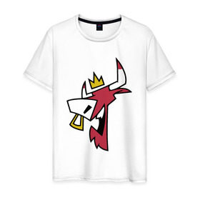 Мужская футболка хлопок с принтом Chicago Bulls (crown) в Тюмени, 100% хлопок | прямой крой, круглый вырез горловины, длина до линии бедер, слегка спущенное плечо. | 