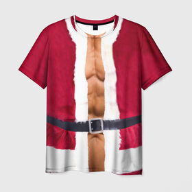 Мужская футболка 3D с принтом Костюм Деда Мороза в Тюмени, 100% полиэфир | прямой крой, круглый вырез горловины, длина до линии бедер | christmas | new year | дед мороз | костюм | с новым годом | санта клаус | тело | торс