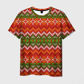 Мужская футболка 3D с принтом Свитер в Тюмени, 100% полиэфир | прямой крой, круглый вырез горловины, длина до линии бедер | Тематика изображения на принте: new year | sweater | winter | зима | новый год | рождество | с новым годом | сhristmas | свитер