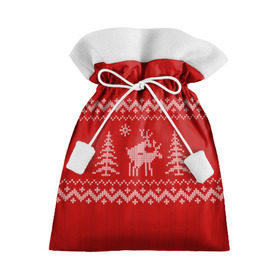 Подарочный 3D мешок с принтом Свитер с оленями в Тюмени, 100% полиэстер | Размер: 29*39 см | Тематика изображения на принте: deer | new year | sweater | winter | зима | новый год | олени | рождество | с новым годом | сhristmas | свитер