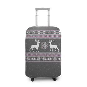Чехол для чемодана 3D с принтом Свитер с оленями в Тюмени, 86% полиэфир, 14% спандекс | двустороннее нанесение принта, прорези для ручек и колес | deer | new year | sweater | winter | зима | новый год | олени | рождество | сhristmas | свитер