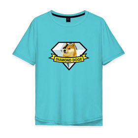 Мужская футболка хлопок Oversize с принтом Diamond doge в Тюмени, 100% хлопок | свободный крой, круглый ворот, “спинка” длиннее передней части | mgs