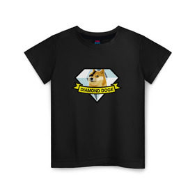 Детская футболка хлопок с принтом Diamond doge в Тюмени, 100% хлопок | круглый вырез горловины, полуприлегающий силуэт, длина до линии бедер | mgs
