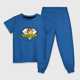 Детская пижама хлопок с принтом Diamond doge в Тюмени, 100% хлопок |  брюки и футболка прямого кроя, без карманов, на брюках мягкая резинка на поясе и по низу штанин
 | Тематика изображения на принте: mgs