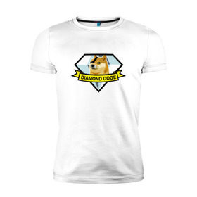 Мужская футболка премиум с принтом Diamond doge в Тюмени, 92% хлопок, 8% лайкра | приталенный силуэт, круглый вырез ворота, длина до линии бедра, короткий рукав | Тематика изображения на принте: mgs