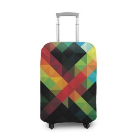 Чехол для чемодана 3D с принтом Гик в Тюмени, 86% полиэфир, 14% спандекс | двустороннее нанесение принта, прорези для ручек и колес | геометрия | паттерн | разноцветный