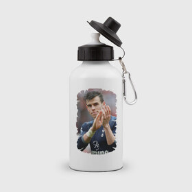 Бутылка спортивная с принтом Gareth Bale в Тюмени, металл | емкость — 500 мл, в комплекте две пластиковые крышки и карабин для крепления | Тематика изображения на принте: gareth bale | бэйл гарет | реал мадрид | футбол