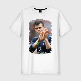Мужская футболка премиум с принтом Gareth Bale в Тюмени, 92% хлопок, 8% лайкра | приталенный силуэт, круглый вырез ворота, длина до линии бедра, короткий рукав | Тематика изображения на принте: gareth bale | бэйл гарет | реал мадрид | футбол