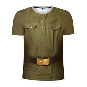 Мужская футболка 3D спортивная с принтом Солдатская форма в Тюмени, 100% полиэстер с улучшенными характеристиками | приталенный силуэт, круглая горловина, широкие плечи, сужается к линии бедра | 23 | армейская | армия | защитник | отечества | солдат | февраля | форма