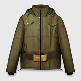 Мужская зимняя куртка 3D с принтом Солдатская форма в Тюмени, верх — 100% полиэстер; подкладка — 100% полиэстер; утеплитель — 100% полиэстер | длина ниже бедра, свободный силуэт Оверсайз. Есть воротник-стойка, отстегивающийся капюшон и ветрозащитная планка. 

Боковые карманы с листочкой на кнопках и внутренний карман на молнии. | 23 | армейская | армия | защитник | отечества | солдат | февраля | форма