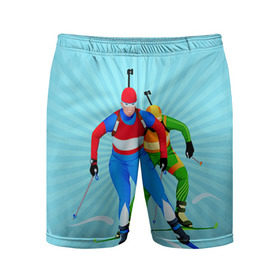 Мужские шорты 3D спортивные с принтом Биатлон в Тюмени,  |  | biathlon | sport | winter | биатлон | биатлонисты | зимние виды спорта | спорт | стрельба