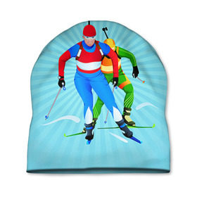 Шапка 3D с принтом Биатлон в Тюмени, 100% полиэстер | универсальный размер, печать по всей поверхности изделия | biathlon | sport | winter | биатлон | биатлонисты | зимние виды спорта | спорт | стрельба