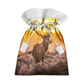 Новогодний 3D мешок с принтом Обернувшийся олень в Тюмени, 100% полиэстер | Размер: 29*39 см | живой принт который выделит вас из любой толпызакат | животное | красота | лес | невероятно тёплый | олень | рога | тайга