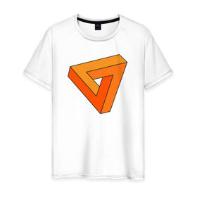 Мужская футболка хлопок с принтом Triangle Color в Тюмени, 100% хлопок | прямой крой, круглый вырез горловины, длина до линии бедер, слегка спущенное плечо. | Тематика изображения на принте: 