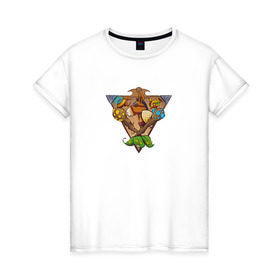 Женская футболка хлопок с принтом Dota 2 Support в Тюмени, 100% хлопок | прямой крой, круглый вырез горловины, длина до линии бедер, слегка спущенное плечо | dota 2 | support | герб | лого | саппорт