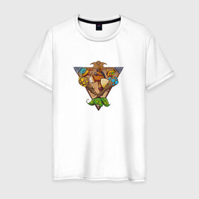 Мужская футболка хлопок с принтом Dota 2 Support в Тюмени, 100% хлопок | прямой крой, круглый вырез горловины, длина до линии бедер, слегка спущенное плечо. | dota 2 | support | герб | лого | саппорт