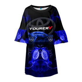 Детское платье 3D с принтом Toyota chaser в Тюмени, 100% полиэстер | прямой силуэт, чуть расширенный к низу. Круглая горловина, на рукавах — воланы | chaser | jzx100 | tourer | tourer v | toyota | v | тоёта | тойота | турер ви | турик | чайзер | чайник