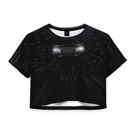 Женская футболка 3D укороченная с принтом Audi в Тюмени, 100% полиэстер | круглая горловина, длина футболки до линии талии, рукава с отворотами | audi | ауди