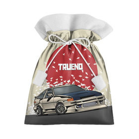 Подарочный 3D мешок с принтом Toyota Trueno ae86 в Тюмени, 100% полиэстер | Размер: 29*39 см | Тематика изображения на принте: 86 | corolla | crane | hachiroku | jdm | toyota | trueno | ае86 | журавлики | тоёта | тойота | труено | хачироку | япония