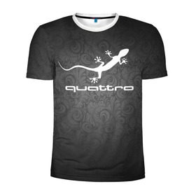 Мужская футболка 3D спортивная с принтом Audi qauttro в Тюмени, 100% полиэстер с улучшенными характеристиками | приталенный силуэт, круглая горловина, широкие плечи, сужается к линии бедра | audi | audi qauttro | qauttro | ауди | ауди кватро | кватро