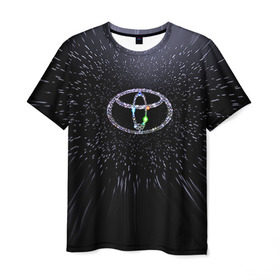 Мужская футболка 3D с принтом Toyota в Тюмени, 100% полиэфир | прямой крой, круглый вырез горловины, длина до линии бедер | space | toyota | космос | тоёта | тойота