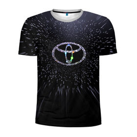 Мужская футболка 3D спортивная с принтом Toyota в Тюмени, 100% полиэстер с улучшенными характеристиками | приталенный силуэт, круглая горловина, широкие плечи, сужается к линии бедра | Тематика изображения на принте: space | toyota | космос | тоёта | тойота