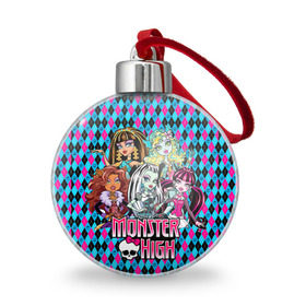 Ёлочный шар с принтом Monster High в Тюмени, Пластик | Диаметр: 77 мм | Тематика изображения на принте: монстер хай