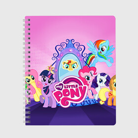 Тетрадь с принтом My Little Pony в Тюмени, 100% бумага | 48 листов, плотность листов — 60 г/м2, плотность картонной обложки — 250 г/м2. Листы скреплены сбоку удобной пружинной спиралью. Уголки страниц и обложки скругленные. Цвет линий — светло-серый
 | Тематика изображения на принте: friendship is magic | mlp | my little pony | pinky pie | pony | swag | дружба | литл пони | мой маленький пони | пони | поняши | поняшки | сваг | свэг | чудо