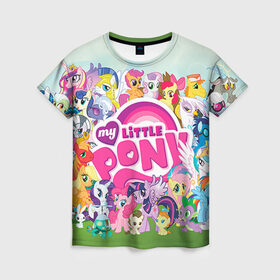 Женская футболка 3D с принтом My Little Pony в Тюмени, 100% полиэфир ( синтетическое хлопкоподобное полотно) | прямой крой, круглый вырез горловины, длина до линии бедер | friendship is magic | mlp | my little pony | pinky pie | pony | swag | дружба | литл пони | мой маленький пони | пони | поняши | поняшки | сваг | свэг | чудо
