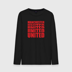 Мужской лонгслив хлопок с принтом Manchester United red в Тюмени, 100% хлопок |  | manchester | united | манчестер | юнайтед