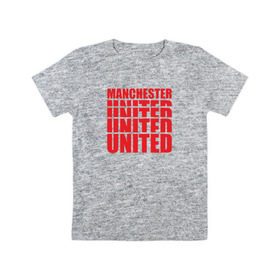 Детская футболка хлопок с принтом Manchester United red в Тюмени, 100% хлопок | круглый вырез горловины, полуприлегающий силуэт, длина до линии бедер | manchester | united | манчестер | юнайтед