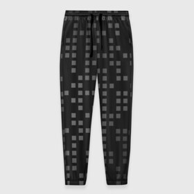 Мужские брюки 3D с принтом Пиксели в Тюмени, 100% полиэстер | манжеты по низу, эластичный пояс регулируется шнурком, по бокам два кармана без застежек, внутренняя часть кармана из мелкой сетки | паттерн | черный