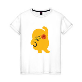 Женская футболка хлопок с принтом Mi-mi в Тюмени, 100% хлопок | прямой крой, круглый вырез горловины, длина до линии бедер, слегка спущенное плечо | супер для тех у кого отличное настроениесмайлики swag emoji
