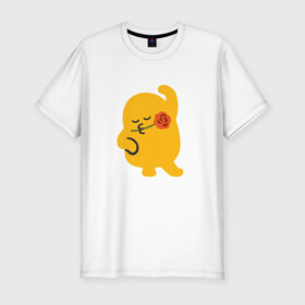 Мужская футболка премиум с принтом Mi-mi в Тюмени, 92% хлопок, 8% лайкра | приталенный силуэт, круглый вырез ворота, длина до линии бедра, короткий рукав | Тематика изображения на принте: супер для тех у кого отличное настроениесмайлики swag emoji